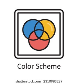 Color Scheme Filled Outline Icon Design illustration. Art and Crafts Symbol on White background EPS 10 File
