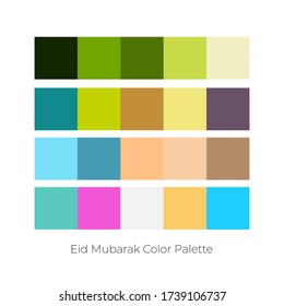 color scheme for Happy Eid Al Fitr Mubarak greeting card 