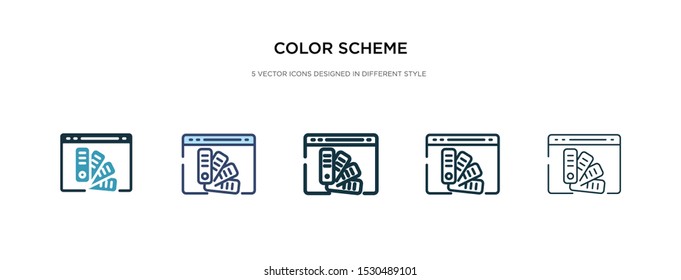 color scheme icon in different style vector illustration. two colored and black color scheme vector icons designed in filled, outline, line and stroke style can be used for web, mobile, ui