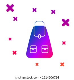 Color School backpack icon isolated on white background. Gradient random dynamic shapes. Vector Illustration