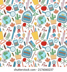 color school pattern on a transparent background 