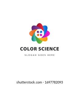 Elemento de diseño de plantilla de icono de logotipo de ciencias de color
