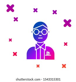 Color Scientist icon isolated on white background. Gradient random dynamic shapes. Vector Illustration