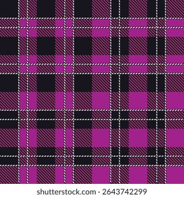 Cor escócia padrão têxtil sem costura. Tecido textura verificação tartan xadrez. Fundo geométrico abstrato para tecido, cartão, tecido. Design gráfico de repetição monocromático. Ornamento quadrado moderno.