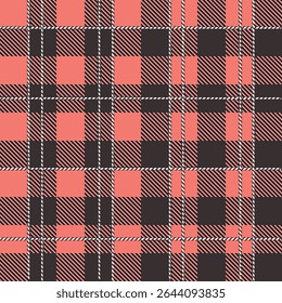 Cor escócia padrão têxtil sem costura. Tecido textura verificação tartan xadrez. Fundo geométrico abstrato para tecido, cartão, tecido. Design gráfico de repetição monocromático. Ornamento quadrado moderno.