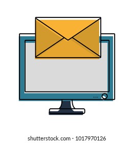 color screen computer with text letter message