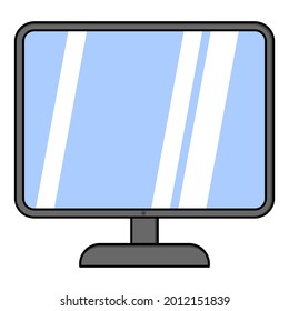icono de pantalla de color aislado en fondo blanco.