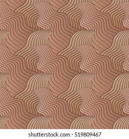 Color seamless abstract hand-drawn pattern, waves background. Vector illustration.