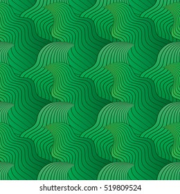 Color seamless abstract hand-drawn pattern, waves background. Vector illustration.