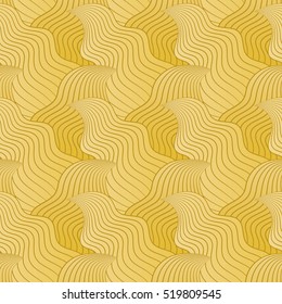 Color seamless abstract hand-drawn pattern, waves background. Vector illustration.