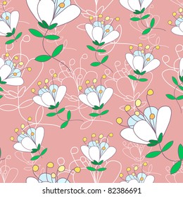 Color seamless background with flowers