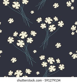 Color seamless background with tender flower bouquets. Vector illustration