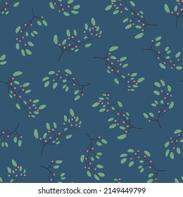Patrón floral sin fisuras de color - diseño dibujado a mano. Hermoso fondo vintage con ramas. Ilustración vectorial. Impresión interminable de primavera