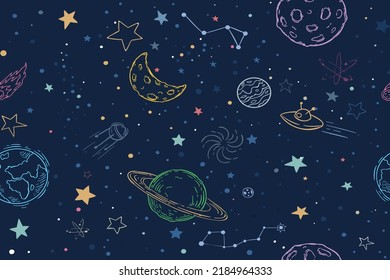 color seamless galaxy pattern background