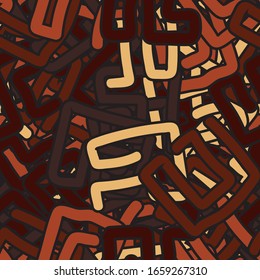 Farbnahtloses Grunge-Muster. Abstrakte Textur zufällig arrangierter Elemente. Muster für den Druck auf Stoff oder Papier für die Verpackung. heller Design-Hintergrund