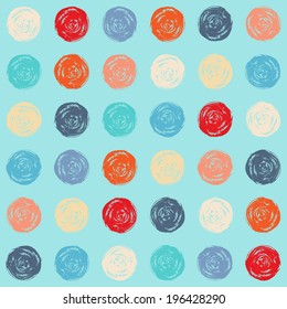 Color seamless grunge polka dots pattern