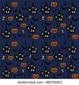 Color seamless halloween pattern