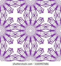 color seamless lace pattern with abstract geometric flower. Stylish fashion design background for invitation card. illustration.