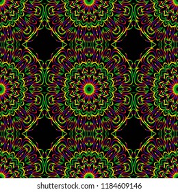 color seamless lace pattern with abstract geometric flower. Stylish fashion design background for invitation card. illustration.