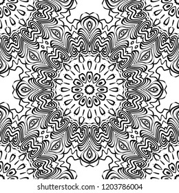 color seamless lace pattern with abstract geometric flower. Stylish fashion design background for invitation card. illustration.