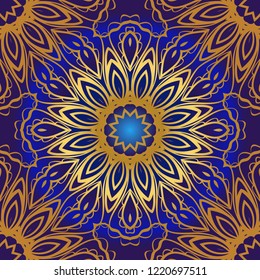 color seamless lace pattern with abstract geometric flower. Stylish fashion design background for invitation card. illustration