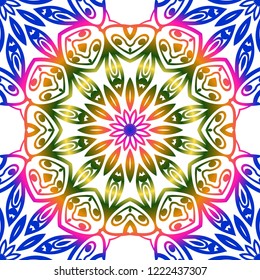 color seamless lace pattern with abstract geometric flower. Stylish fashion design background for invitation card. illustration