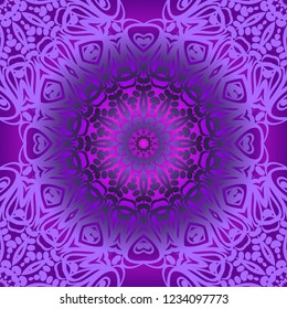 color seamless lace pattern with abstract geometric flower. Stylish fashion design background for invitation card. illustration