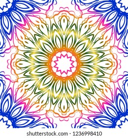 color seamless lace pattern with abstract geometric flower. Stylish fashion design background for invitation card. illustration