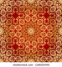color seamless lace pattern with abstract geometric flower. Stylish fashion design background for invitation card. illustration