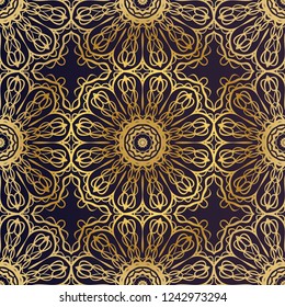 color seamless lace pattern with abstract geometric flower. Stylish fashion design background for invitation card. illustration