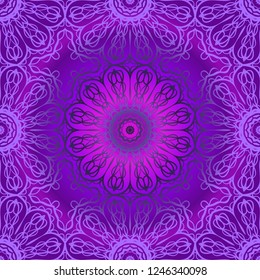 color seamless lace pattern with abstract geometric flower. Stylish fashion design background for invitation card. illustration