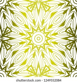 Color Seamless Lace Pattern With Abstract Geometric Flower. Stylish Fashion Design Background For Invitation Card. Illustration