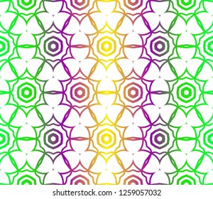 Color Seamless Lace Pattern With Abstract Geometric Flower. Stylish Fashion Design Background For Invitation Card. Vector Illustration. gradient color.