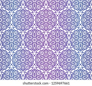 Color Seamless Lace Pattern With Abstract Geometric Flower. Stylish Fashion Design Background For Invitation Card. Vector Illustration. gradient color.
