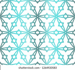 Color Seamless Lace Pattern With Abstract Geometric Flower. Stylish Fashion Design Background For Invitation Card. Vector Illustration. gradient color.