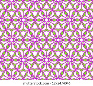 Color Seamless Lace Pattern With Abstract Geometric Flower. Stylish Fashion Design Background For Invitation Card. Vector Illustration. gradient color.
