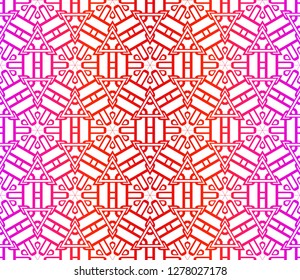 Color Seamless Lace Pattern With Abstract Geometric Flower. Stylish Fashion Design Background For Invitation Card. Vector Illustration. gradient color.