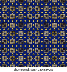 Color Seamless Lace Pattern With Abstract Geometric. Stylish Fashion Design Background For Invitation Card. Illustration. Vector. Blue yellow color.