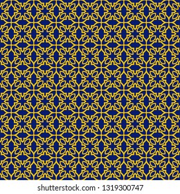 Color Seamless Lace Pattern With Abstract Geometric. Stylish Fashion Design Background For Invitation Card. Illustration. Vector. Blue yellow color.