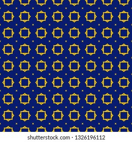 Color Seamless Lace Pattern With Abstract Geometric. Stylish Fashion Design Background For Invitation Card. Illustration. Vector. Blue yellow color.