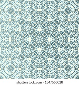 Color Seamless Lace Pattern With Abstract Geometric Flower. Stylish Fashion Design Background For Invitation Card. Illustration