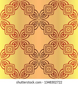 Color Seamless Lace Pattern With Abstract Geometric Flower. Stylish Fashion Design Background For Invitation Card. Illustration