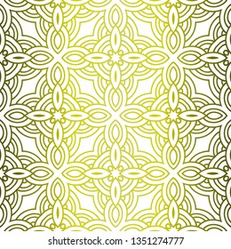 Color Seamless Lace Pattern With Abstract Geometric Flower. Stylish Fashion Design Background For Invitation Card. Illustration