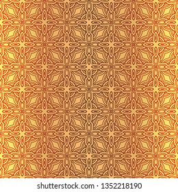 Color Seamless Lace Pattern With Abstract Geometric Flower. Stylish Fashion Design Background For Invitation Card. Illustration