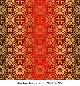 Color Seamless Lace Pattern With Abstract Geometric Flower. Stylish Fashion Design Background For Invitation Card. Illustration