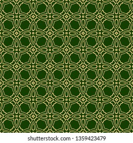 Color Seamless Lace Pattern With Abstract Geometric Flower. Stylish Fashion Design Background For Invitation Card. Illustration
