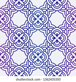 Color Seamless Lace Pattern With Abstract Geometric Flower. Stylish Fashion Design Background For Invitation Card. Illustration