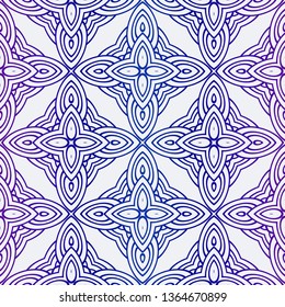 Color Seamless Lace Pattern With Abstract Geometric Flower. Stylish Fashion Design Background For Invitation Card. Illustration