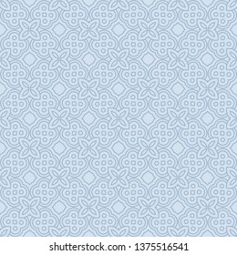 Color Seamless Lace Pattern With Abstract Geometric Flower. Stylish Fashion Design Background For Invitation Card. Illustration