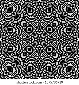 Color Seamless Lace Pattern With Abstract Geometric Flower. Stylish Fashion Design Background For Invitation Card. Illustration
